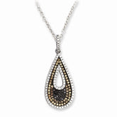 Sophia Jewelers Sterling Silver Teardrop Necklace with CZ Brilliance - 18